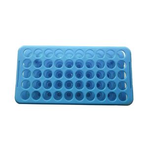 MUHWA Plastic Test Tube Rack with Silicone Pad Tubes 50 Positions 18 mm Centrifuge Tube Racks, Pack of 3