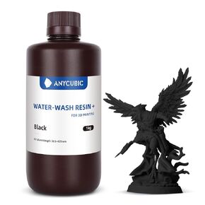 ANYCUBIC Upgraded Water Washable 3D Printer Resin, 405nm High Precision 3D Resin, Low Shrinkage Photopolymer Resin for 4K/8K/12K Capable LCD DLP Resin 3D Printer Printing (Grey, 1000g)