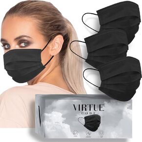 VIRTUE CODE Balance Face Masks - Soft 3 Ply Comfort Disposable Face Masks