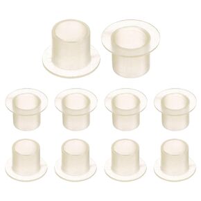 uxcell 4pcs Flanged Sleeve Bearings Plastic Bushings 10.1mm Bore x 14mm OD x 10mm Length Nylon Bushings, White