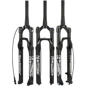 27.5/29 MTB Air Suspension Fork Travel 120mm, Rebound Adjust 1 1/8 Straight/Tapered Tube QR 9mm Manual/Remote Lockout XC AM Ultralight Mountain Bike Front Forks,29 inch