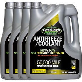 ‎Hot Shot's Secret 150,000 Mile 50/50 Prediluted Yellow Antifreeze/Coolant 4 Pack of 1 Gallon