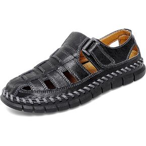 Qiucdzi Men Sandals Closed Toe Hiking Sandals Waterproof Fisherman Walking Sandals for Summer Beach