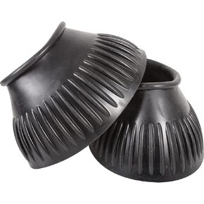 Classic Equine Rubber Pull-On Bell Boots, Black, Large