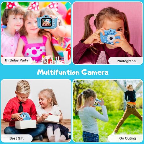 iMisH Upgrade 48M Kids Camera for Girls Boys Age 3-9, 1000mAh Large Battery with 1080p Video Camera for Kids - Shockproof Silicon Case and 32GB TF Card, Toddler Camera for Selfie (Blue) in Saudi Arabia