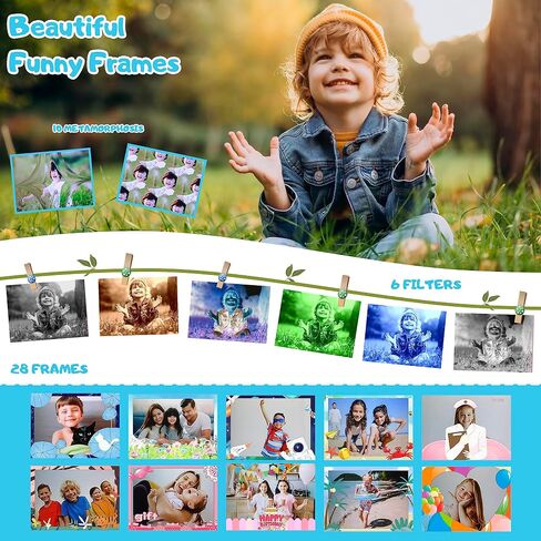iMisH Upgrade 48M Kids Camera for Girls Boys Age 3-9, 1000mAh Large Battery with 1080p Video Camera for Kids - Shockproof Silicon Case and 32GB TF Card, Toddler Camera for Selfie (Blue) in Saudi Arabia