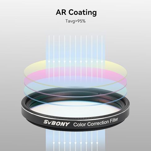 SVBONY SV231 Color Correction Filter, 2 inches Telescope Filter for Moon Planetary Visual and Astrophotography, Correct Edge Chromatic Aberration to Enhance Detail Clarity and Contrast | for Moon Planetary Visual and Astrophotography, Correct Edge Chromat in Saudi Arabia