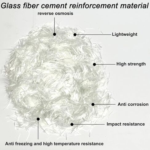 3/4 بوصة (19 مم) من الألياف الزجاجية لمزيج ملاط ​​الأسمنت الخرساني، ألياف زجاجية مقطعة من الزجاج AR لتقوية ملاط ​​الأسمنت الخرساني، (2.2 رطل، طول 3/4 بوصة) in Kuwait