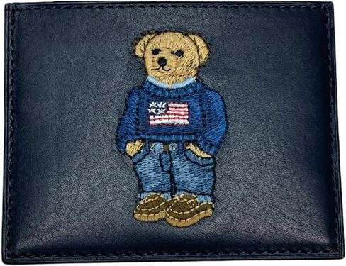 حافظة بطاقات هوية رفيعة من الجلد للرجال من Polo Ralph Lauren (سترة كحلي/علم) in Kuwait