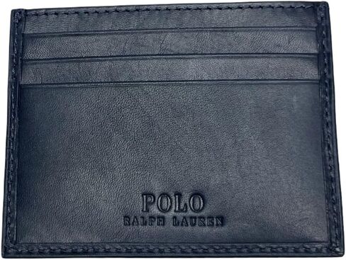 حافظة بطاقات هوية رفيعة من الجلد للرجال من Polo Ralph Lauren (سترة كحلي/علم) in Kuwait