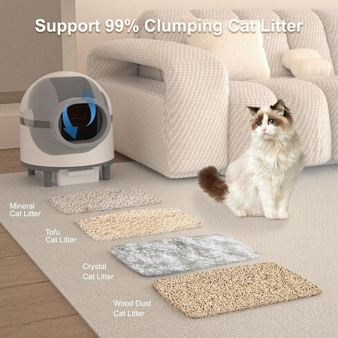 صندوق فضلات القطط ذاتي التنظيف مزود بتقنية Wi-Fi، ومراقبة التطبيقات، وأمان استثنائي - ارفع مستوى نظافة قطتك، ولا يتضمن رذاذ تنقية الهواء التلقائي لصندوق فضلات القطط in Kuwait