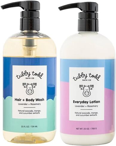 TUBBY TODD 2-Step Baby Skincare - The Wash and Lotion Bundle - Full Size Lavender Rosemary in Saudi Arabia