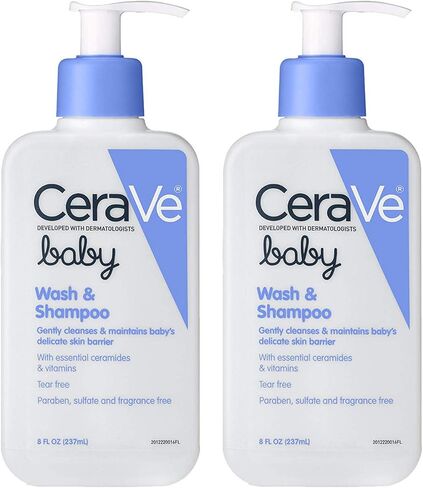 غسول وشامبو للأطفال | 8 أونصة | شامبو خالي من العطر والبارابين والكبريتات لوقت استحمام الطفل بدون دموع (عبوتان) in Kuwait