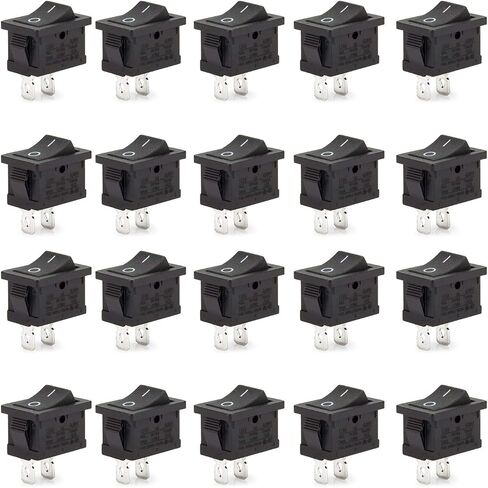 20 Pcs Environmental Protection Boat Rocker Switch AC 6A/250V 8A/125V 2 Solder Lug SPST On/Off 2 Pin Mini Boat Rocker Switch for Rocker Switch in Saudi Arabia
