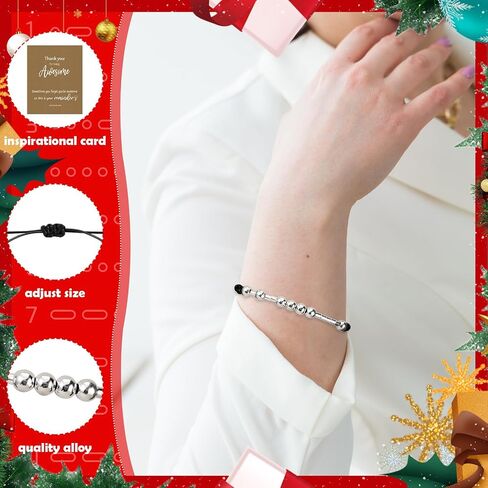 24 Sets Morse Code Bracelets for Women Girls Inspirational Bracelets Gifts with Thank You for Being Awesome Cards for Employee Teacher Nurse Staff Secretary Graduation Appreciation Gifts in Saudi Arabia