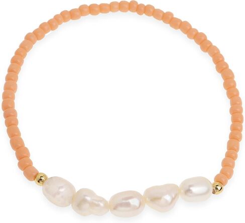 Freshwater Pearl Seed Bead for Women Girls, Dainty Handmade Bohemian Stone Beaded Stretch Friend Bracelet Summer Beach Jewelry Gift in Saudi Arabia
