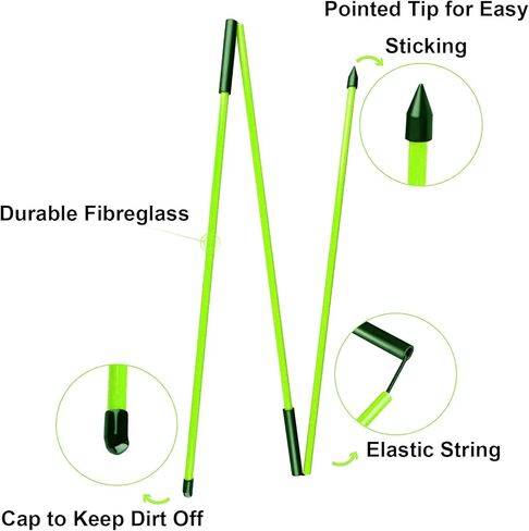 Golf Alignment Sticks 2 Pack Swing Training Aid Equipment Collapsible Trainer Practice Rods Posture Corrector in Handy Storage Tube Case for Men Women Golfer Swinging in Kuwait