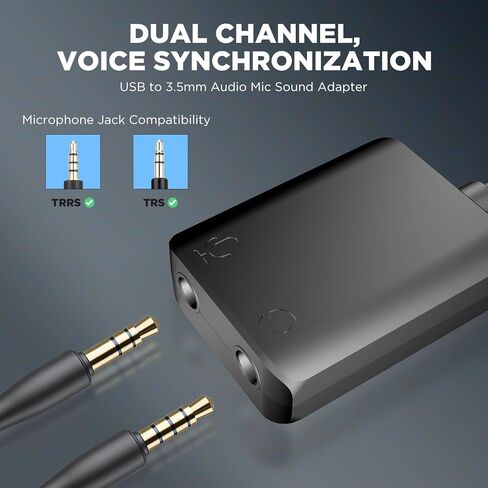 BOYA BY-EA2L بطاقة صوت USB USB إلى 3.5 مم محول صوت جاك مع ميكروفون مزدوج TRS/TRRS 3 أقطاب 3.5 مم ومحول سماعة رأس لأجهزة Windows/Mac/PC/الكمبيوتر المحمول/سطح المكتب/Switch/Linux/PS5 (أسود) in Saudi Arabia