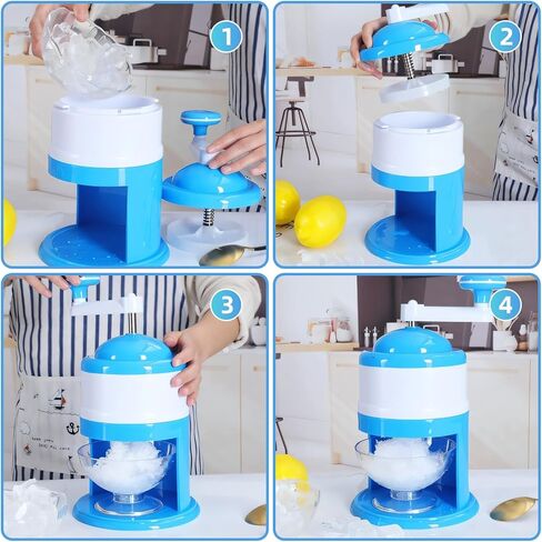 Snow Cone Machine Hand Crank, Shaved Ice Maker Machine for Home, Ice Shaver Hand Crank, Slushy Maker Machine, Ice Crusher for Snow Cones, Ideal for Summer Party, Portable in Kuwait