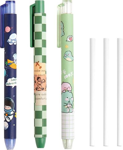 Cute Retractable Eraser Mechanical Eraser Pen-Style Eraser with Refills Erasers for School Kids Boy Girl Women (2Pcs Frog) in Saudi Arabia