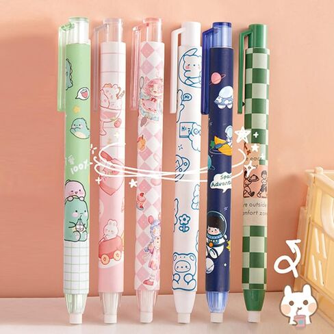 Cute Retractable Eraser Mechanical Eraser Pen-Style Eraser with Refills Erasers for School Kids Boy Girl Women (2Pcs Frog) in Saudi Arabia
