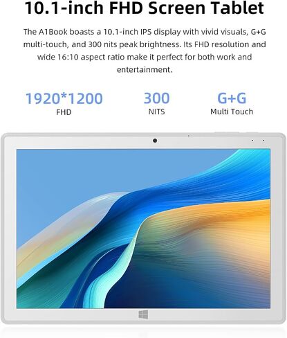 Detachable 2 in 1 Laptop Touchscreen, 8GB DDR4 RAM/128GB SSD, 10.1" Win 11 Tablet with Keyboard, Intel Pentium N5030 (Up 3.1GHz), 2.4G+5G WiFi, Bluetooth, USB3.0, Dual Camera in Saudi Arabia