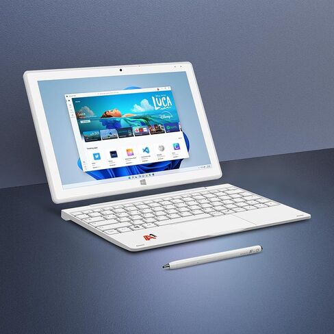 Detachable 2 in 1 Laptop Touchscreen, 8GB DDR4 RAM/128GB SSD, 10.1" Win 11 Tablet with Keyboard, Intel Pentium N5030 (Up 3.1GHz), 2.4G+5G WiFi, Bluetooth, USB3.0, Dual Camera in Saudi Arabia