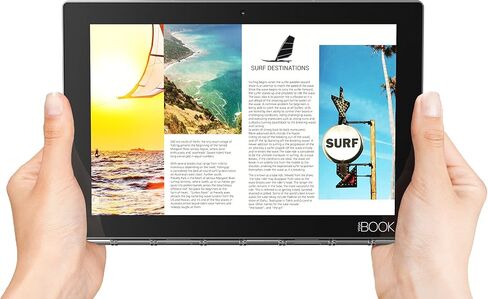 Lenovo Yoga Book - FHD 10.1in Android Tablet - 2 in 1 Tablet (Intel Atom x5-Z8550 Processor, 4GB RAM, 64GB SSD), Gunmetal, ZA0V0035US (Pen Not Included) (Renewed) in Saudi Arabia