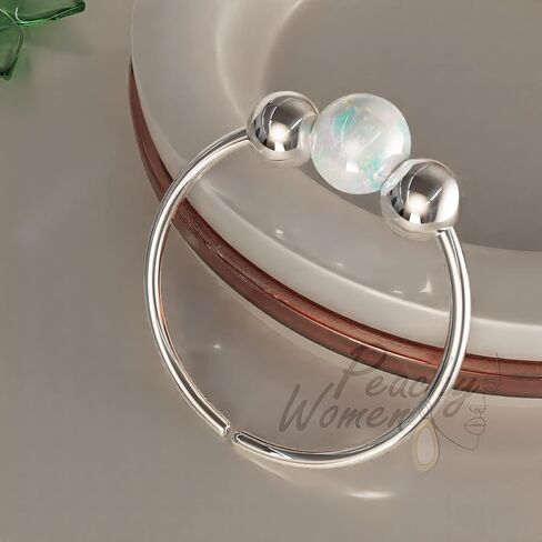 925 Sterling Silver Helix Ring Hoop With Green Opal - 20G Cartilage Hoop Earring - Handmade Piercing Hoop in Kuwait