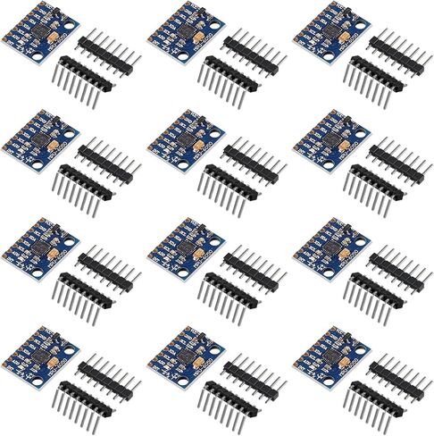 12 قطعة GY-521 MPU-6050 MPU6050 وحدة، 3 محاور مقياس التسارع 6 DOF جيروسكوب وحدة الاستشعار عدة 16 بت محول إخراج البيانات IIC 3-5 فولت in Saudi Arabia