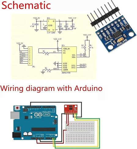 4 قطع GY-291 ADXL345 3-Axis Digital Acceleration of Gravity Tilt Module IIC/SPI Transmission for Arduino (4) in Kuwait