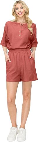 Waffle Knit Lounge Set Shorts Sets Women 2 Piece Outfits Matching Sets Casual Pajama Sets in Kuwait