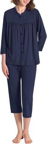 Latuza Women's Bamboo Viscose Button Down Capri Pajamas Set in Saudi Arabia