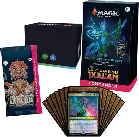 Magic: The Gathering The Lost Caverns of Ixalan Commander Deck - مستكشفو الأعماق (مجموعة مكونة من 100 بطاقة، حزمة عينة معززة لهواة جمع البطاقات مكونة من بطاقتين + ملحقات) in Saudi Arabia