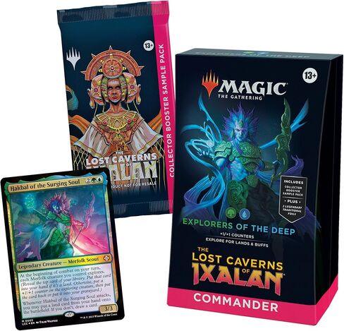 Magic: The Gathering The Lost Caverns of Ixalan Commander Deck - مستكشفو الأعماق (مجموعة مكونة من 100 بطاقة، حزمة عينة معززة لهواة جمع البطاقات مكونة من بطاقتين + ملحقات) in Saudi Arabia