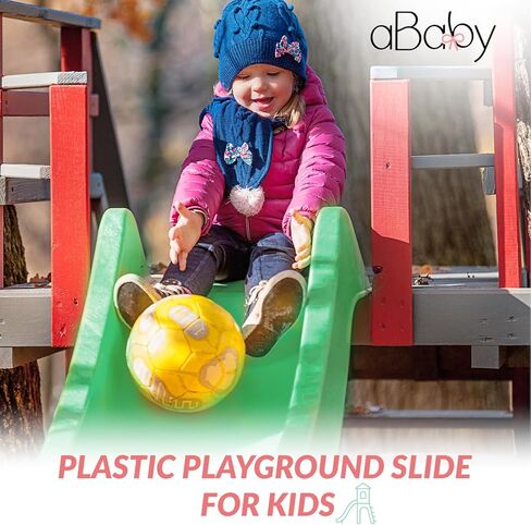 شرائح aBaby للأطفال - شريحة أطفال بلاستيكية ممتازة للملاعب والساحات الخلفية - شريحة ملعب سهلة التركيب بطول 10 أقدام تناسب سطح بطول 5 أقدام - شرائح خارجية مثالية للأطفال (10 أقدام باللون الأحمر) in Kuwait