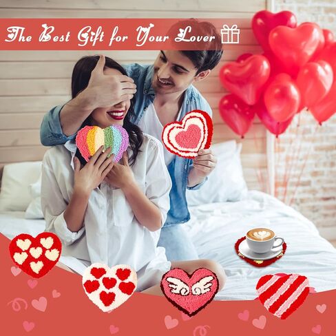 Punch Needle Coaster Kit, 6PCS Punch Needle Embroidery Craft Kit for Adults Beginners with Adhesive Yarns Fabric Felt Hoop Tools Instruction in Kuwait