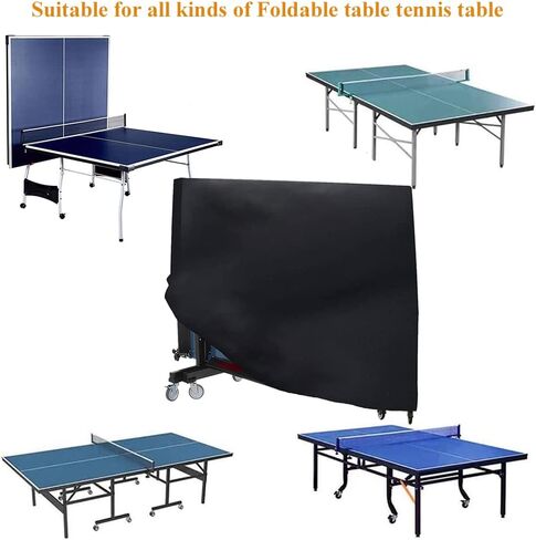 Table Tennis Table Cover Outdoor Indoor Foldable Ping Pong Table Protector Waterproof Dustproof Folding Table Tennis Table Storage Covers (420D Oxford Fabric) in Kuwait
