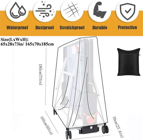 Table Tennis Table Cover Outdoor Indoor Foldable Ping Pong Table Protector Waterproof Dustproof Folding Table Tennis Table Storage Covers (420D Oxford Fabric) in Kuwait