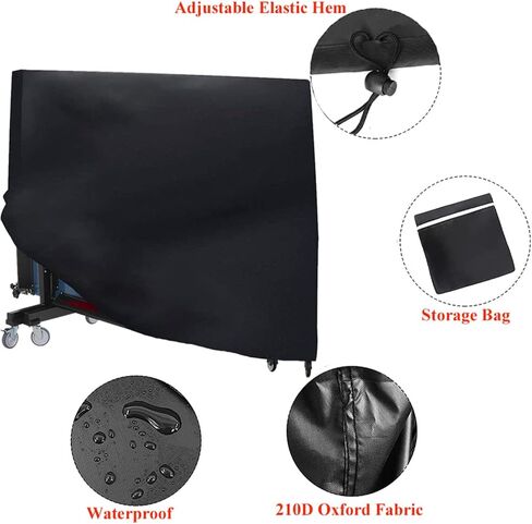 Table Tennis Table Cover Outdoor Indoor Foldable Ping Pong Table Protector Waterproof Dustproof Folding Table Tennis Table Storage Covers (420D Oxford Fabric) in Kuwait