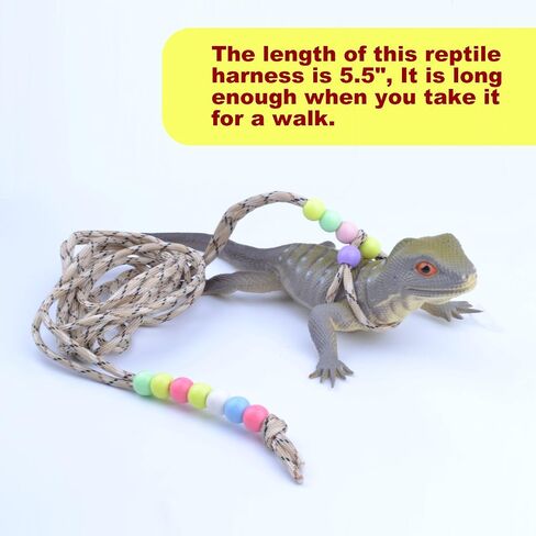 Adjustable Reptile Training Lead Harness Leash Nylon Rope for Lizard Crested Gecko Chameleon Guinea Pig Ferrets Hamster Rats (Blue) in Saudi Arabia