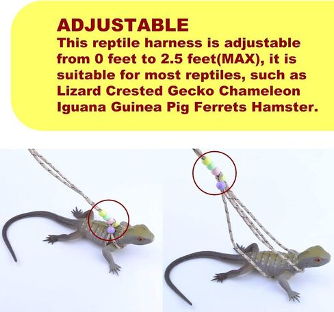 Adjustable Reptile Training Lead Harness Leash Nylon Rope for Lizard Crested Gecko Chameleon Guinea Pig Ferrets Hamster Rats (Blue) in Saudi Arabia