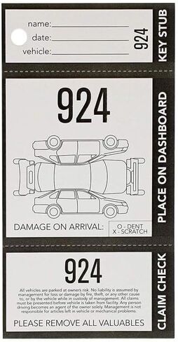 2000 Pieces 3-Part Valet Tickets for Cars, 2 Sets of Temporary Parking Tags Numbered 000-999, Perforated Cardstock Key Tag, Claim Ticket (2.8 x 5.5 in) in Saudi Arabia