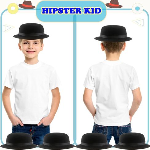 32 Pack Black Bowler Hats Plastic Derby Top Hat Bulk Costume Accessories for Men Women Kids Halloween Masquerades Party Dress up in Saudi Arabia