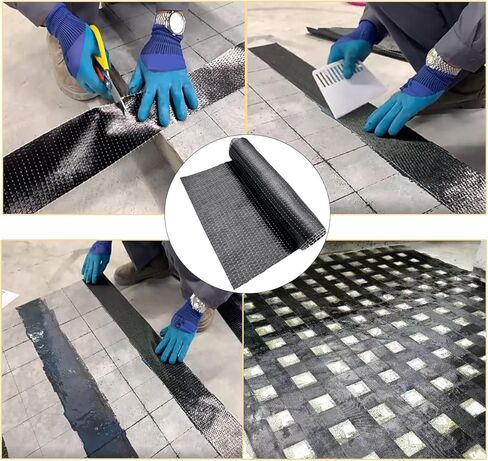 ألياف الكربون النسيج لفة شبكة ألياف الكربون القماش ورقة ألياف الكربون 6.5ft × 12 "للتعزيز الهيكلي على الجدار الخرساني، قارب، الطابق السفلي in Kuwait