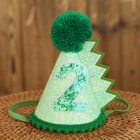 قبعة عيد ميلاد ديناصور خضراء زينة قبعة عيد الميلاد الثاني للأطفال البنات والأولاد مصنوعة يدويًا من الزي الطبيعي قبعة حفلات عيد الميلاد الأولى in Kuwait