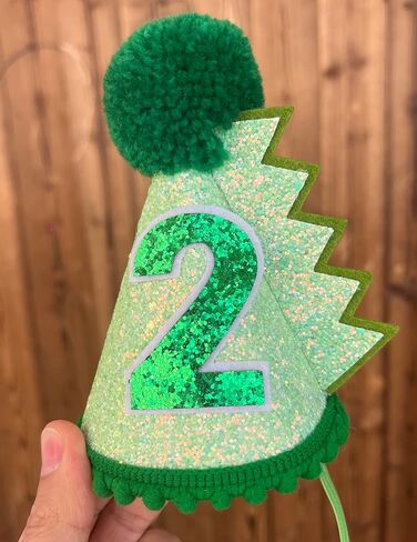 قبعة عيد ميلاد ديناصور خضراء زينة قبعة عيد الميلاد الثاني للأطفال البنات والأولاد مصنوعة يدويًا من الزي الطبيعي قبعة حفلات عيد الميلاد الأولى in Kuwait