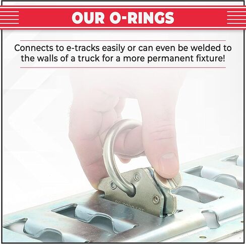 AFA Tooling E Track O Ring مرساة ثقيلة للغاية (24 حزمة) | سجل قوة كسر تبلغ 7000 رطل مع حركة رافعة زنبركية خالية من الانزلاق | خطافات دائرية من الفولاذ المقاوم للصدأ BS لحزام السقاطة in Kuwait