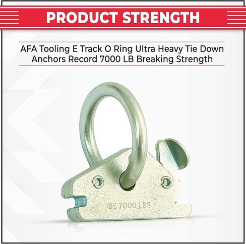 AFA Tooling E Track O Ring مرساة ثقيلة للغاية (24 حزمة) | سجل قوة كسر تبلغ 7000 رطل مع حركة رافعة زنبركية خالية من الانزلاق | خطافات دائرية من الفولاذ المقاوم للصدأ BS لحزام السقاطة in Kuwait