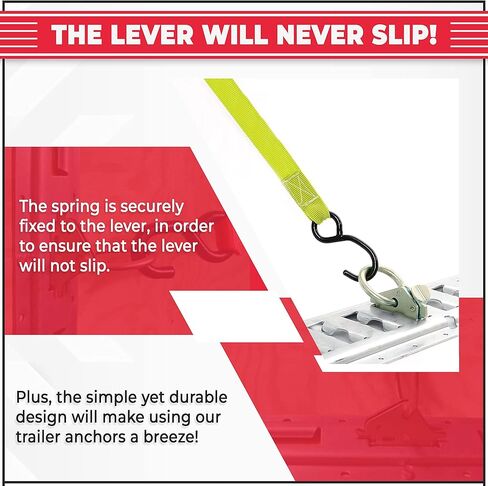 AFA Tooling E Track O Ring مرساة ثقيلة للغاية (24 حزمة) | سجل قوة كسر تبلغ 7000 رطل مع حركة رافعة زنبركية خالية من الانزلاق | خطافات دائرية من الفولاذ المقاوم للصدأ BS لحزام السقاطة in Kuwait